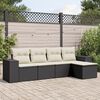 vidaXL Garden Sofa Set Black, Cream White