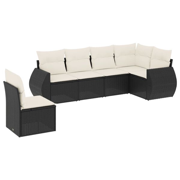 vidaXL Garden Sofa Set Black, Cream white
