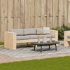 vidaXL Patio Sofa 3-Seater 74.4"x23.6"x24.4" Solid Wood Pine