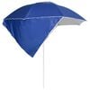vidaXL Beach Parasol with Side Walls Blue 84.6 "