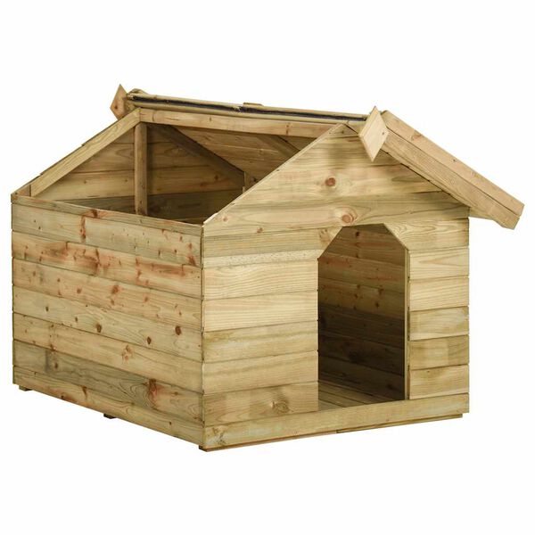 vidaXL Dog House Green Treated Pinewood Large Expandable Dog House
