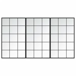 vidaXL Wall Mirror Black Metal, Glass 39.4 x 23.6 in each Rectangular