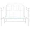 vidaXL Bed Frame White Steel Single Classic/Traditional Style Durable