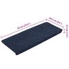 vidaXL Stair Mat Set of 15 Blue Needle felt fabric (95% PES, 5% PP)