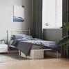 vidaXL Bed Frame White Powder-Coated Steel Single Bed Frame