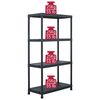 vidaXL Storage Shelf Racks 5 pcs Black 23.6"x11.8"x54.3" Plastic