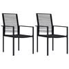 vidaXL Dining Set Black Glass, Powder-coated steel, PVC hollow rattan