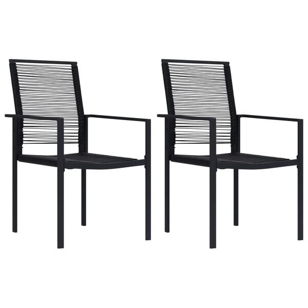 vidaXL Dining Set Black Glass, Powder-coated steel, PVC hollow rattan
