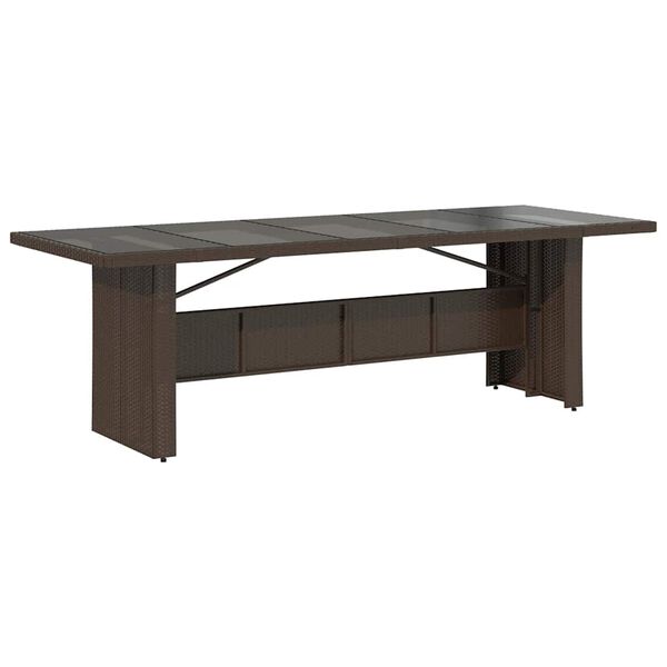 vidaXL 9 Piece Patio Bistro Set with Cushions Brown Poly Rattan