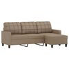 vidaXL 3-seater Sofa With Footstool Cappuccino