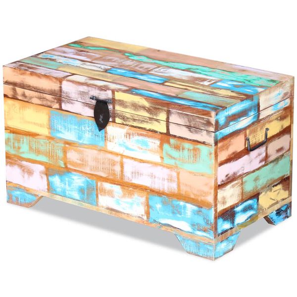 vidaXL Storage Chest Multicolor Solid Reclaimed Wood