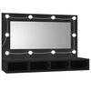 vidaXL Mirror Cabinet Black Engineered wood, acrylic Medium