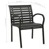 vidaXL Garden Chair Set of 2 Black Steel with powder-coated finish, WPC