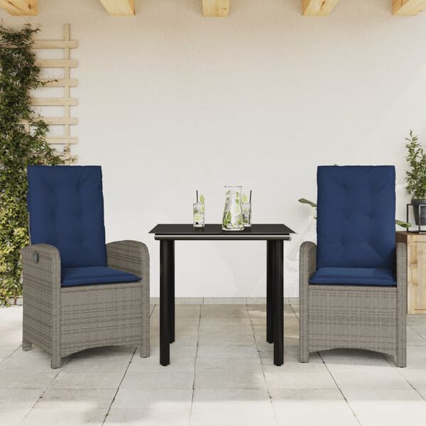 vidaXL Garden Dining Set Grey