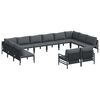 vidaXL Garden Sofa Set with Cushion 12 pcs Black Steel