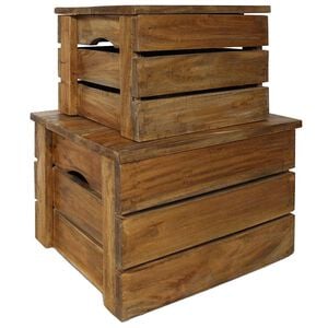 vidaXL Storage Crate Natural Mahogany Solid mahogany wood