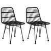 vidaXL Garden Dining Set Black Steel, Polyethylene with a Rattan Look