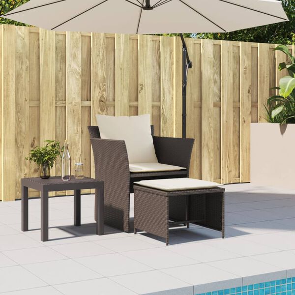 vidaXL Patio Chair Brown PE rattan, powder-coated steel Standard