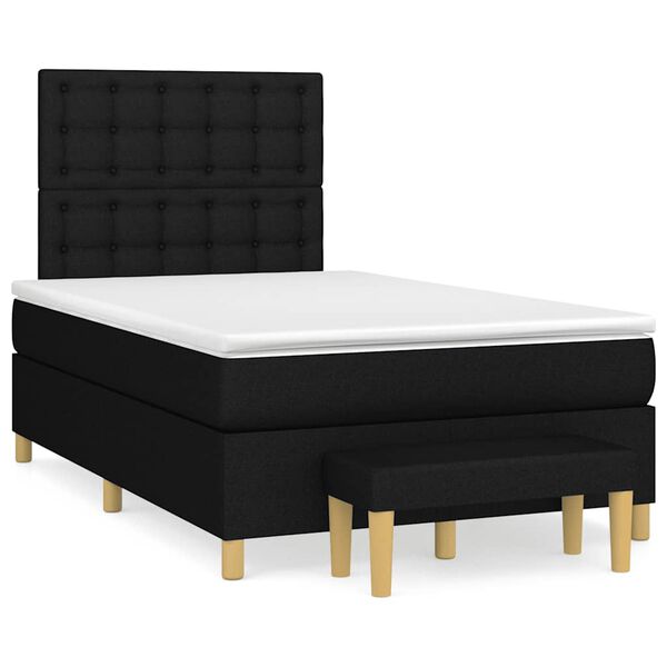 vidaXL Box Spring Bed with Mattress Black, White