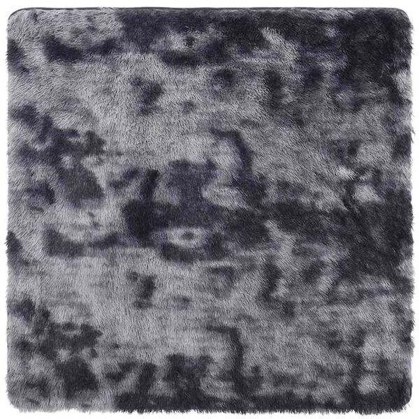vidaXL Shaggy Rug Dark grey Polyester 94.5 x 94.5 in Foldable Area Rug