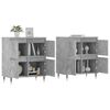 vidaXL Sideboard Set of 2 Concrete grey Engineered wood, metal Sideboard