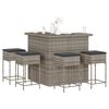 vidaXL Garden Bar Set Grey PE rattan, powder-coated steel Medium
