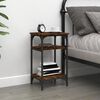 vidaXL Side Table Smoked Oak Engineered Wood Compact Adjustable Feet