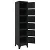 vidaXL Locker Cabinet Black Steel Tall Locker Cabinet Rectangular