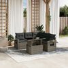 vidaXL Garden Sofa Set Grey PE Rattan, Powder-Coated Steel, Tempered Glass