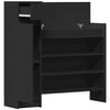 vidaXL Shoe Cabinet Black 39.6"x11"x39.4" Engineered Wood