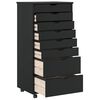 vidaXL Rolling Cabinet MOSS Black Solid Pine Wood, Engineered Wood, Plastic