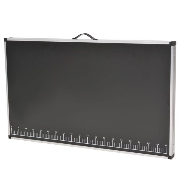 vidaXL Pasting Table Black MDF, Aluminum, Steel 78.7x23.6 in Foldable