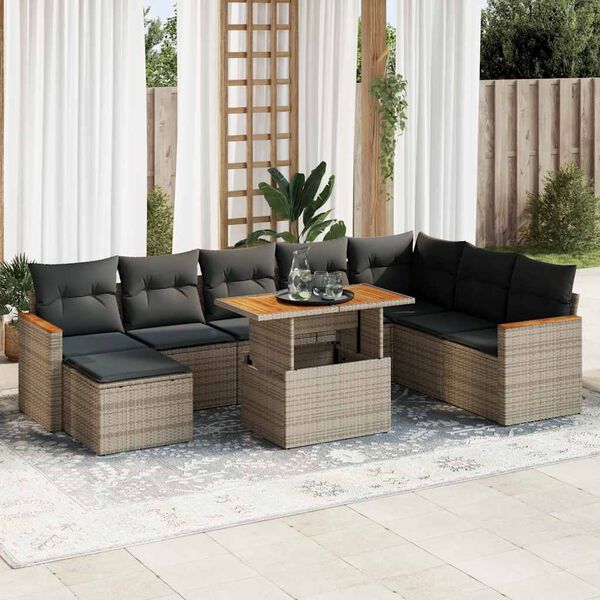 vidaXL Garden Sofa Set Grey