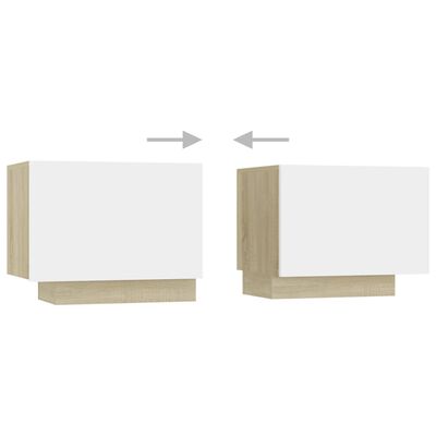 vidaXL TV Cabinet White and Sonoma Oak 39.4"x13.8"x15.7" Engineered Wood