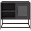 vidaXL TV Cabinet Black Cold-rolled steel Medium TV Cabinet