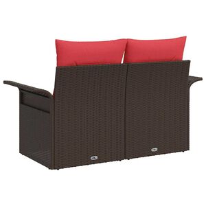 vidaXL Garden Sofa with Cushion Brown 141 x 62 x 69 cm poly rattan