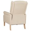 vidaXL Reclining Chair Cream 100% polyester, rubber wood Standard