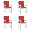 vidaXL Lowback Chair Cushion Set of 4 Red Oxford fabric (100% polyester)