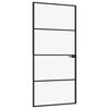 vidaXL Interior Door Black 36.6"x79.3" Tempered Glass&Aluminum Slim