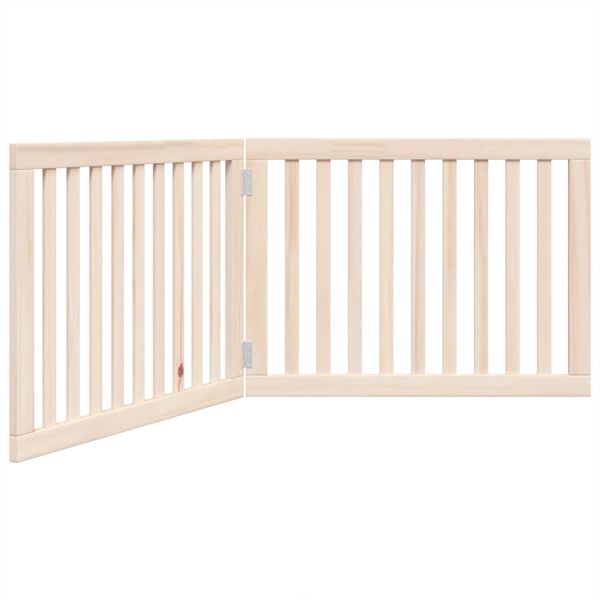 vidaXL Dog Gate Set of 2 Natural Solid Poplar wood