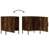 vidaXL Bedside Cabinet Set of 2 Smoked oak Engineered wood, iron Small