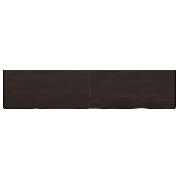 vidaXL Bathroom Countertop Dark Brown 86.6 x 19.7 x (0.8-1.6) " Treated Solid Wood