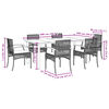 vidaXL Garden Dining Set Black, Cream White