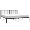 vidaXL Bed Frame Black Powder-coated steel King Bed Frame Rectangular