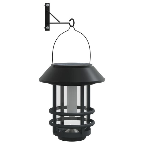 vidaXL Solar Outdoor Wall Lantern Set of 4 Black and transparent