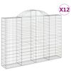 vidaXL Gabion Basket Set of 12 Silver Galvanized iron Medium Durable
