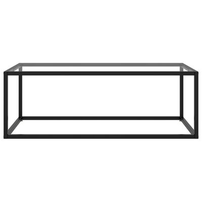 vidaXL Coffee Table Black with Tempered Glass 39.4"x19.7"x13.8"