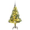 vidaXL Artificial Christmas Tree 150 LEDs&Ball Set&Flocked Snow 59.1"