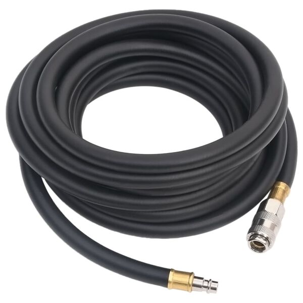 vidaXL Hybrid Air Hose Black 0.6" 6.6' Rubber and PVC