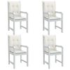 vidaXL Lowback Chair Cushion Set of 4 Melange Cream 100% Polyester Large